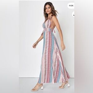 Lulu's Multicolor Striped Maxi Dress